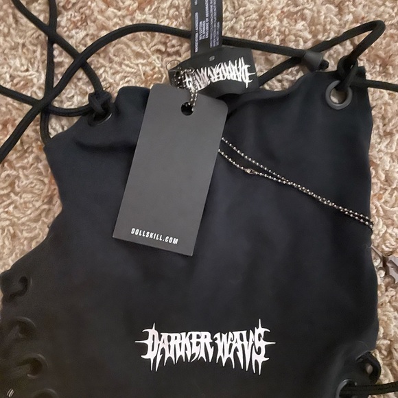 SOLD ON DEPOP Darker Wave Dolls Kill black crop top - Picture 3 of 4